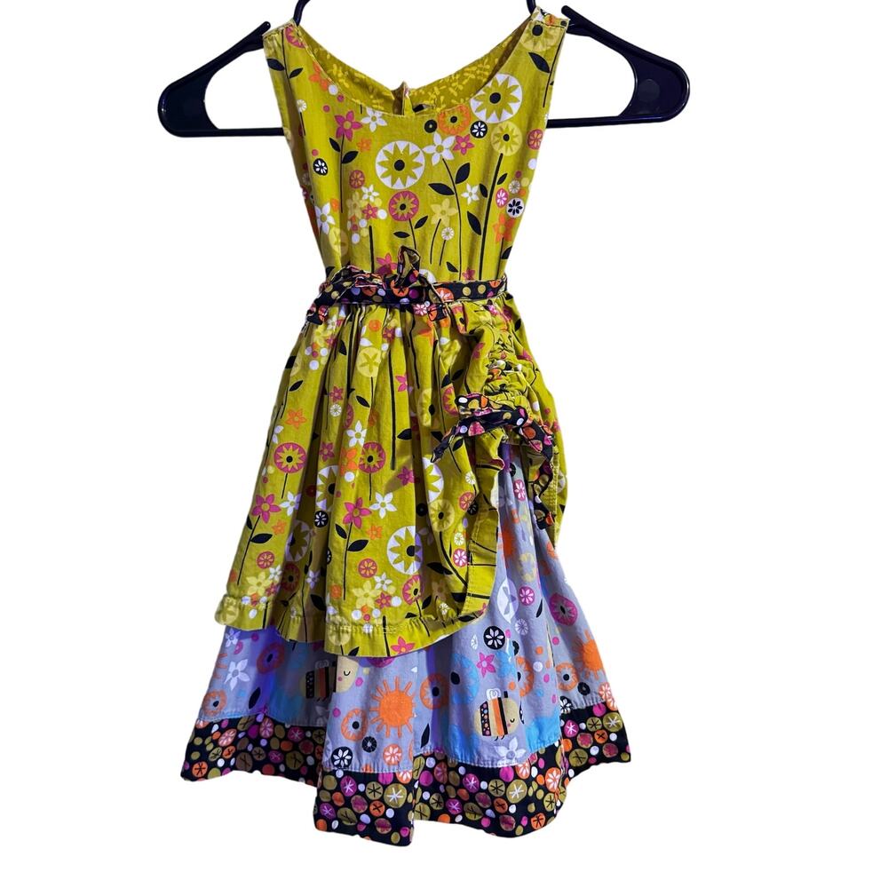 JELLY THE PUG CUTE 4T MULTI LAYERED DRESS IN BLUE AND GREEN